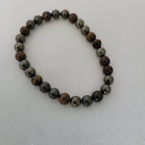 Tiger Eye and Pyrite  Bracelet  size 9